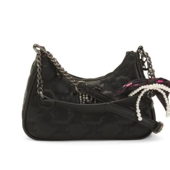 🔹️JUICY COUTURE 🔹️Liquorice Tie The Knot Crossbody Bag - Picture 1 of 5